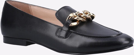 Hush Puppies Harper Chain Leren Zwarte Instappers Voor Dames
