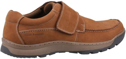 Hush Puppies Heren Casper Leren Klittenbandschoenen (Tan) - maat Bruin