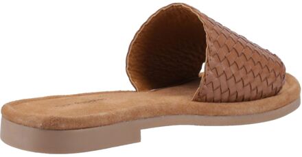 Hush Puppies Hetty Slide Leren Dames Tan Sandalen Bruin - EU 40.5 / UK 7