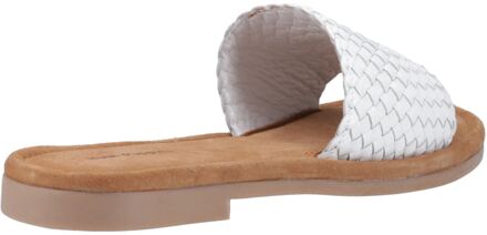Hush Puppies Hetty Slide Leren Dames Witte Sandalen - maat