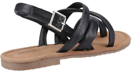 Hush Puppies Hope Leren Dames Zwarte Sandalen - EU 39/ UK 6