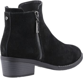 Hush Puppies Ingrid Dames Zwarte Suède Enkellaarzen Met Hak