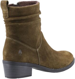 Hush Puppies Iris Suède Dames Khaki Enkellaarsjes Met Hak Kaki - EU 37 / UK 4
