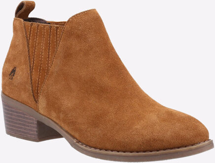 Hush Puppies Isobel Leren Dames Laarzen In Tan - maat Bruin