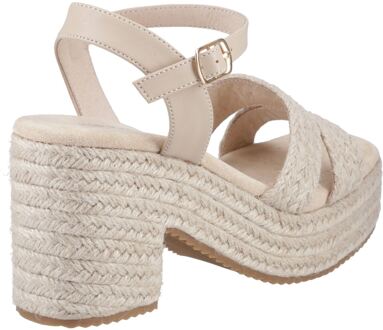 Hush Puppies Jamelia Espadrille Hak Textiel Dames Nude Sandalen Wit - EU 38 / UK 5