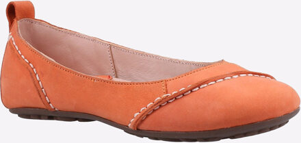 Hush Puppies Janessa Leren Dames Coral Flats Oranje