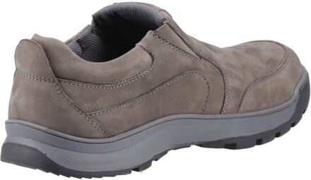 Hush Puppies Jasper Leren Heren Grijze Nubuck Mocassins Schoenen - maat Grijs