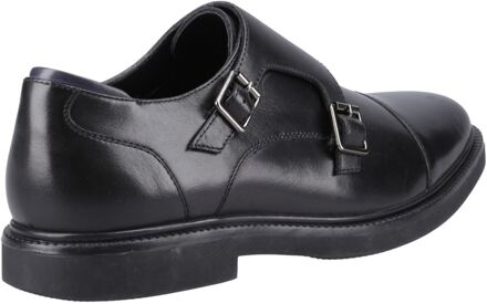 Hush Puppies Kane Leren Zwarte Dubbele Monk Schoenen voor Mannen