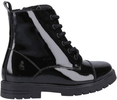 Hush Puppies Lauren Patent Senior Leren Zwarte Boots voor Meisjes - EU 42 / UK 8