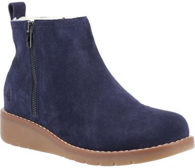 Hush Puppies Libby Suède Dames Marineblauwe Laarzen Navy