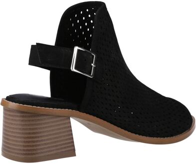 Hush Puppies Louise Hakken Leer Dames Zwarte Sandalen