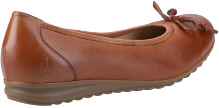 Hush Puppies Lucille Leren Dames Tan Platte Schoenen Bruin - EU 38 / UK 5