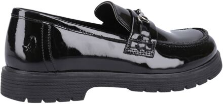 Hush Puppies Lydia Patent Senior Meisjes Zwarte Leren Mocassins - EU 37 / UK 4