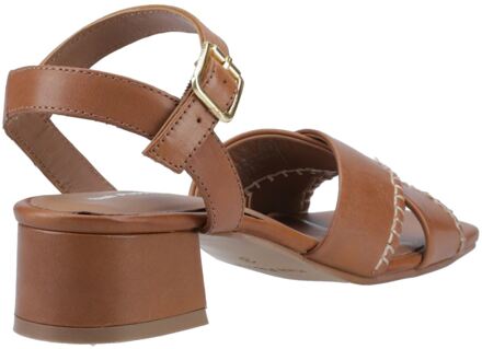Hush Puppies Lyla Hielled Leren Dames Tan Sandalen Bruin - EU 36 / UK 3
