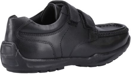 Hush Puppies Maddox Touch Fastening Leren Zwarte Schoenen Voor Jongens