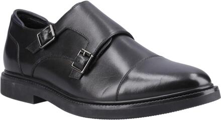 Hush Puppies Mannen Kane Monk Leer Instappers (Zwart)