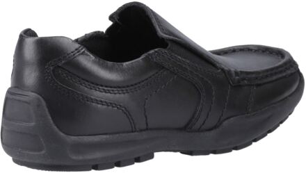 Hush Puppies Morgan Leer Jongens Zwarte Loafers - EU 33 / UK 1