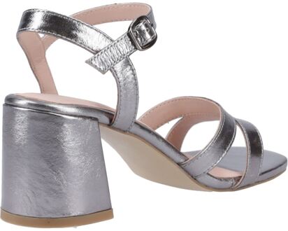 Hush Puppies Nalani Leren Damessandalen In Tinkleur Zilver