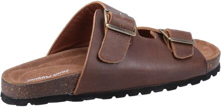 Hush Puppies Nash Slider Leren Heren Bruine Sandalen - maat