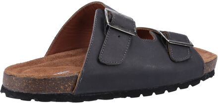 Hush Puppies Nash Slider Leren Heren Sandalen Zwart - maat