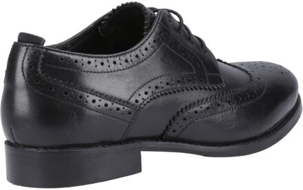 Hush Puppies Natalia Damesbrogues Schoenen Van Zwart/zwart Leer