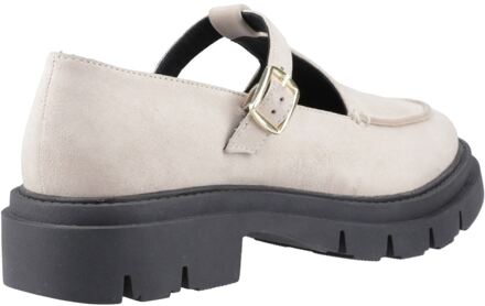 Hush Puppies Nella T-Bar Suède Dames Crème Schoenen - EU 40.5 / UK 7
