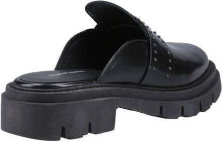 Hush Puppies Nicole Studded Leren Dames Zwarte Muilezels - EU 38 / UK 5