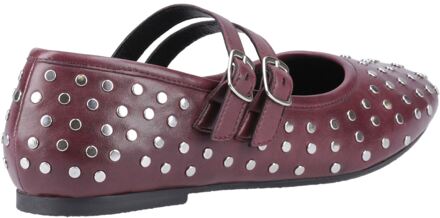 Hush Puppies Nixie Leren Dames Plum Schoenen Rood