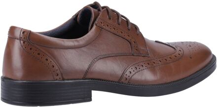 Hush Puppies Nolan Lederen Heren Tan Brogues Schoenen Bruin