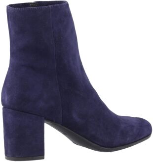 Hush Puppies Octavia Dames Suède Marineblauwe Enkellaarsjes Met Hak Navy