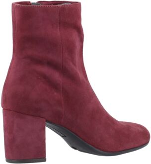 Hush Puppies Octavia Suede Dames Bordeaux Enkellaarsjes Met Hak - maat Rood
