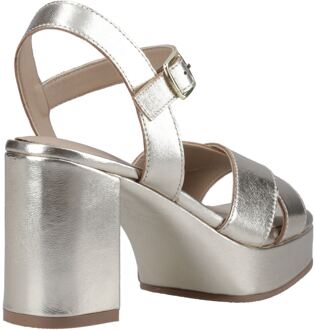 Hush Puppies Ophelia Leather Heel Dames Sandalen Van Suède In Het Goud