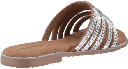 Hush Puppies Paris Slide Suède Dames Pantoffels Tan/Zilver Bruin - EU 42 / UK 8