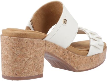 Hush Puppies Poppy Leren Dames Crème Sandalen - maat