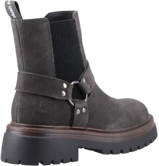 Hush Puppies Raye Suede Dames Donkergrijze Platte Chelsea Laarzen Houtskool