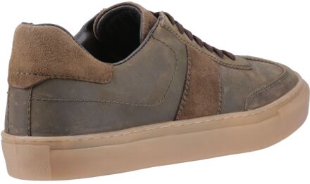 Hush Puppies Riley Heren Sneakers Van Suède In Khaki - maat EU 42 / UK 8 Kaki