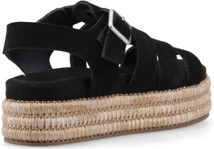 Hush Puppies Rosetta Gladiator Leren Dames Sandalen Zwart/Tan - EU 38 / UK 5