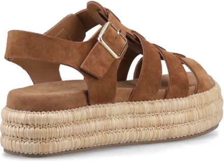 Hush Puppies Rosetta Gladiator Leren Dames Tan Sandalen Bruin - EU 39/ UK 6