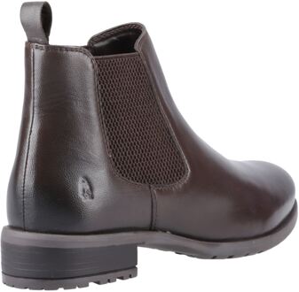 Hush Puppies Sammie Leren Damesschoenen Bruine Platte Chelsea Laarzen