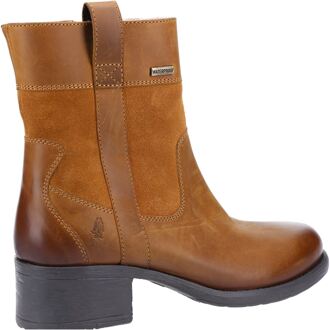 Hush Puppies Saskia Leer Vrouwen Laarzen Tan Bruin