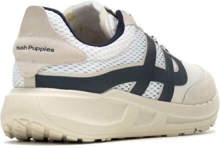 Hush Puppies Seventy8 Retro Runner Heren Sneakers Van Suède In Het Wit - maat EU 40.5 / UK 7