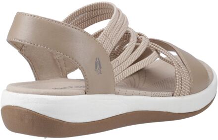 Hush Puppies Susanna Leren Dames Taupe Sandalen - EU 38 / UK 5