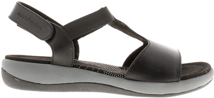 Hush Puppies sylvie dames leren en elastische wedge sandalen zwart