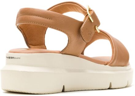 Hush Puppies Uplift Leren Dames Tan Sandalen - maat Bruin