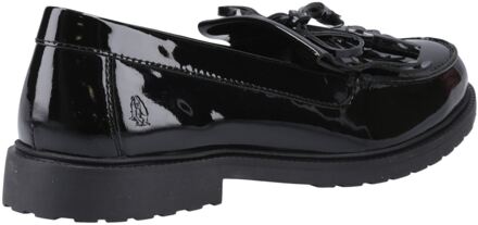 Hush Puppies Verity Kiltie Leren Dames Zwarte Instappers