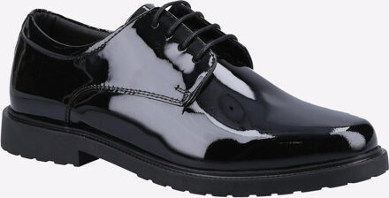 Hush Puppies Verity Slip On Leren Damesschoenen Met Lakleren Zwarte Brogues. - EU 43 / UK 9