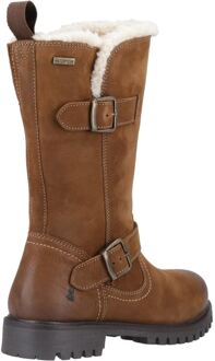 Hush Puppies Winnie Leren Dameslaarzen Tan - maat Bruin