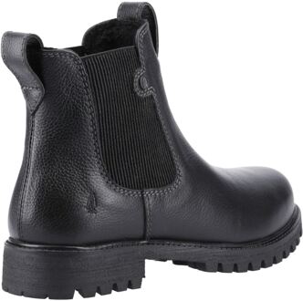 Hush Puppies Wynter Leren Dames Zwarte Platte Chelsea Laarzen