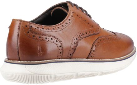 Hush Puppies Zach Leren Heren Tan/Witte Brogue Schoenen Bruin - EU 42 / UK 8