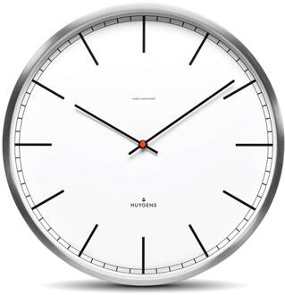 Huygens One Index 35cm - RVS - Wandklok - Stil - Zendergestuurd Wit